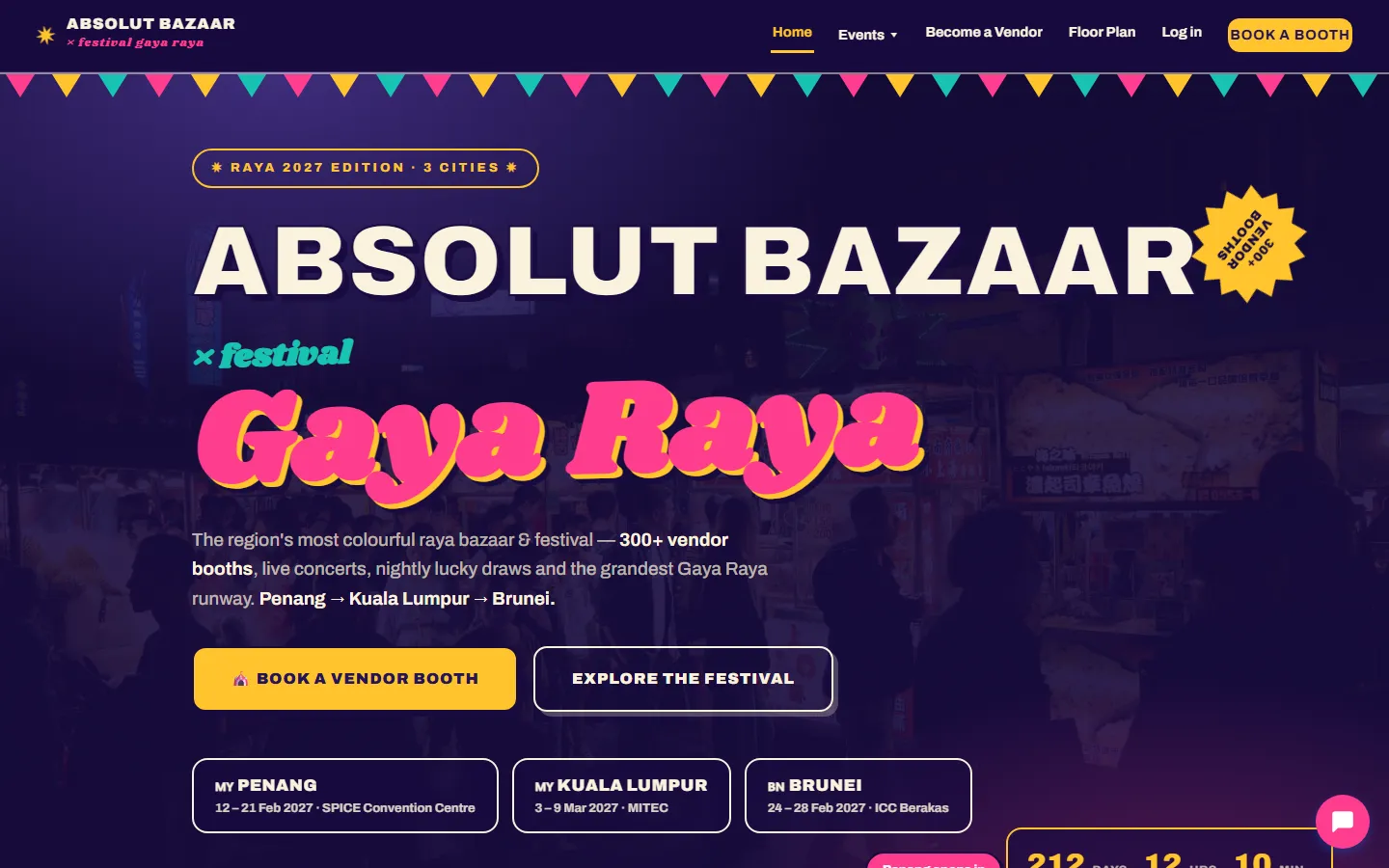 Absolut Bazaar — Festival & booth-booking platform