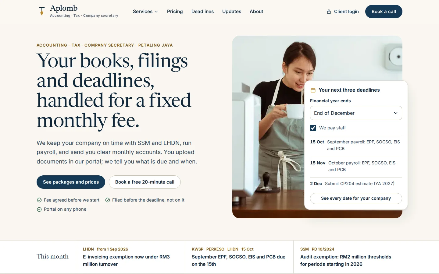 Aplomb Accounting — Accounting firm client portal and practice system