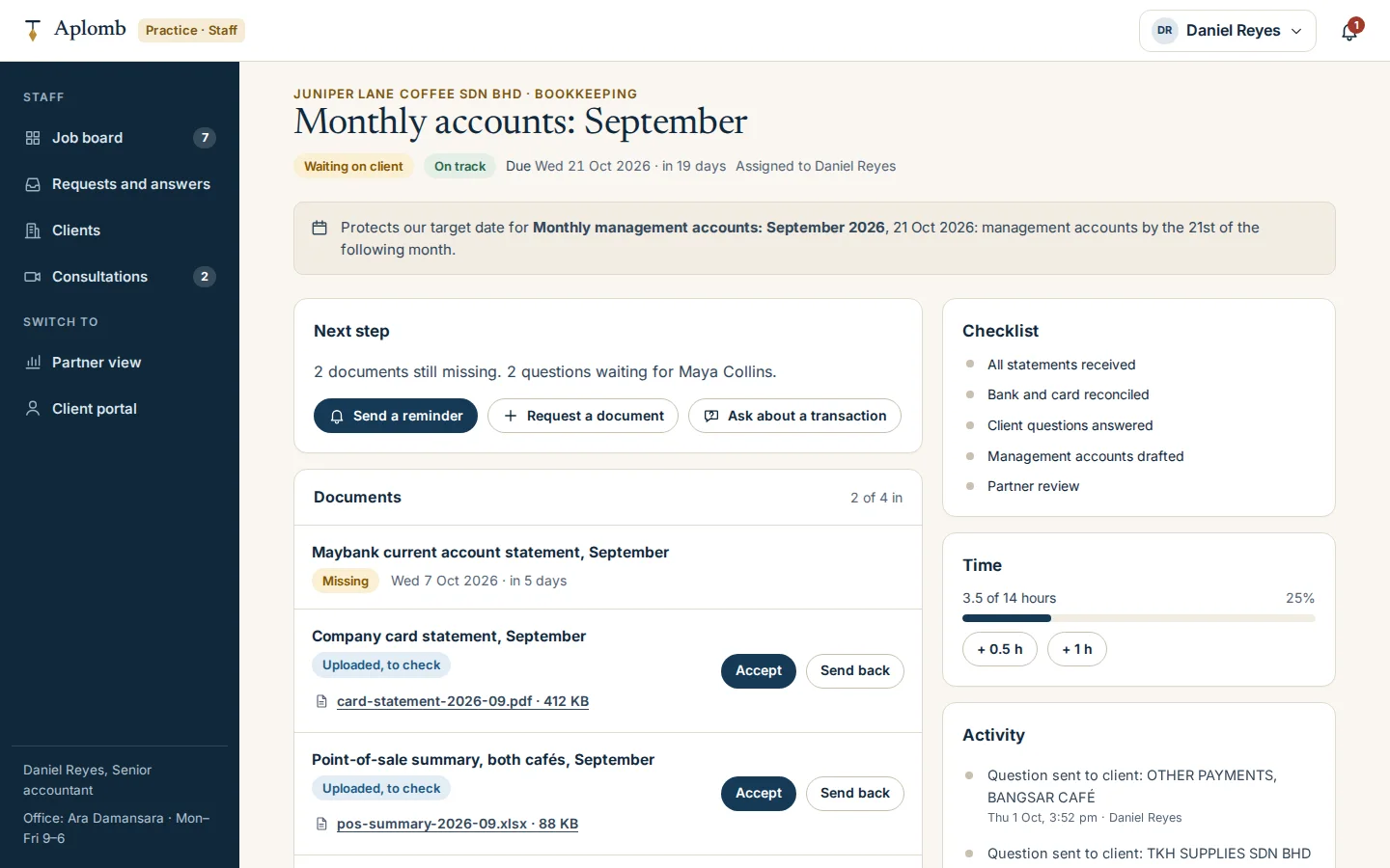 Staff job page