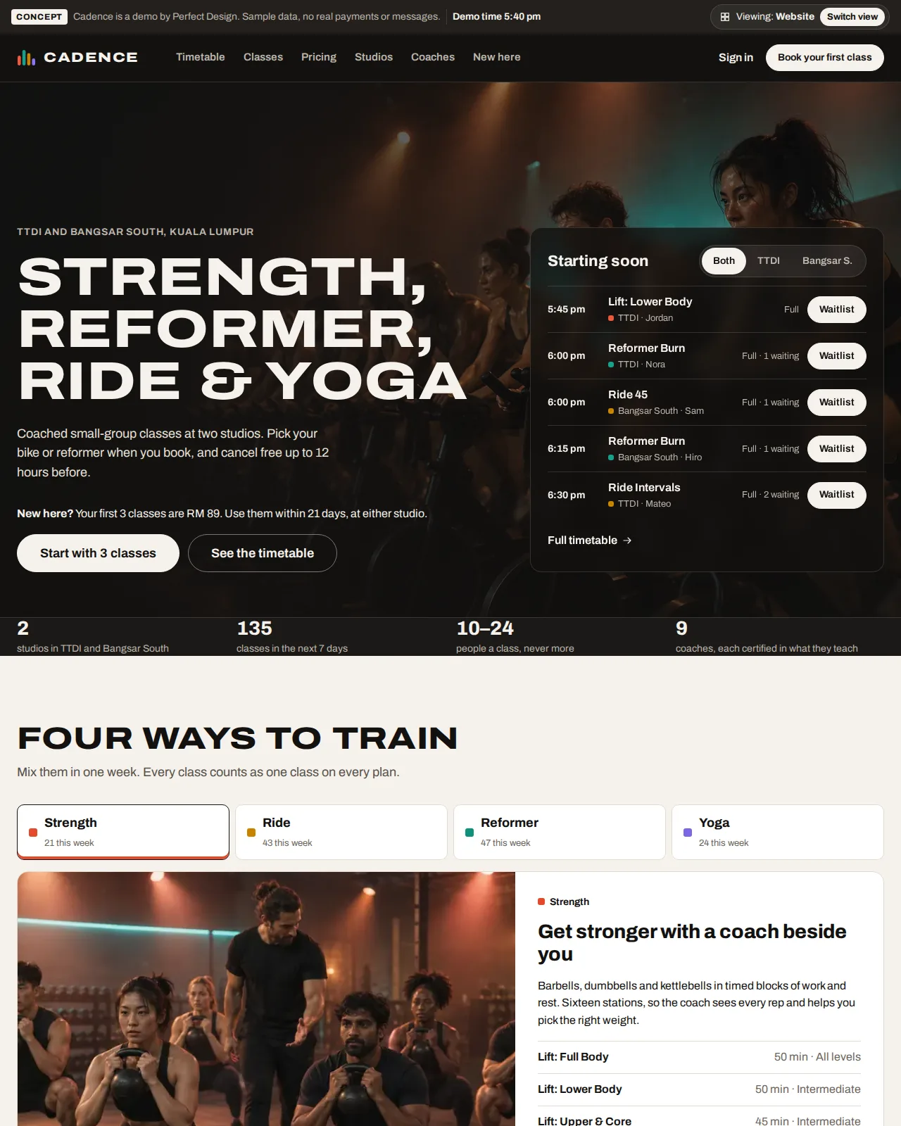 Cadence — website screenshot