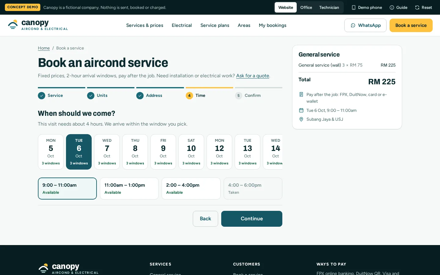 Online booking