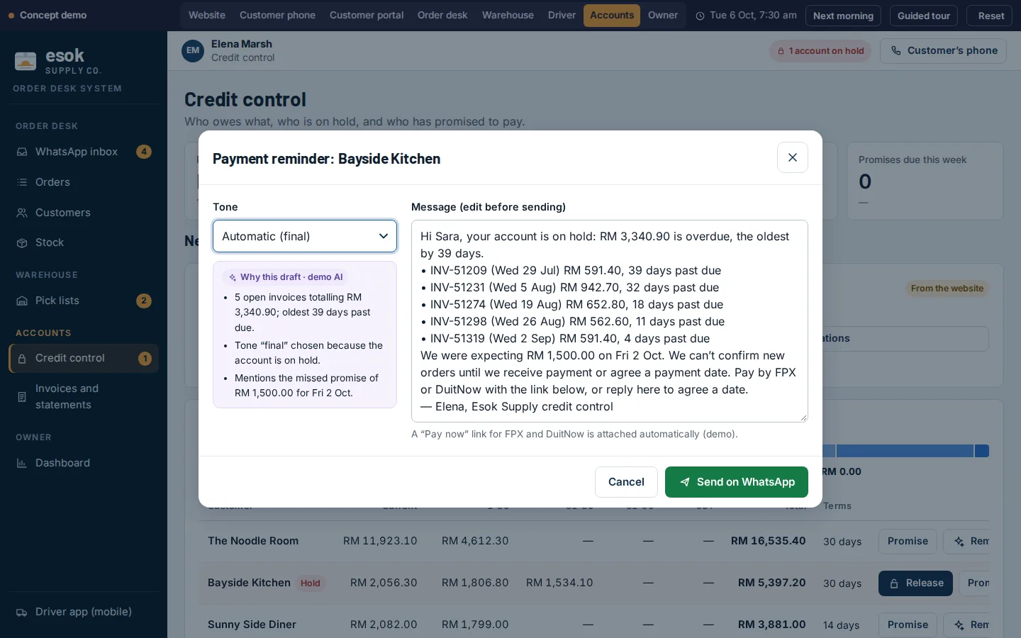 Credit control