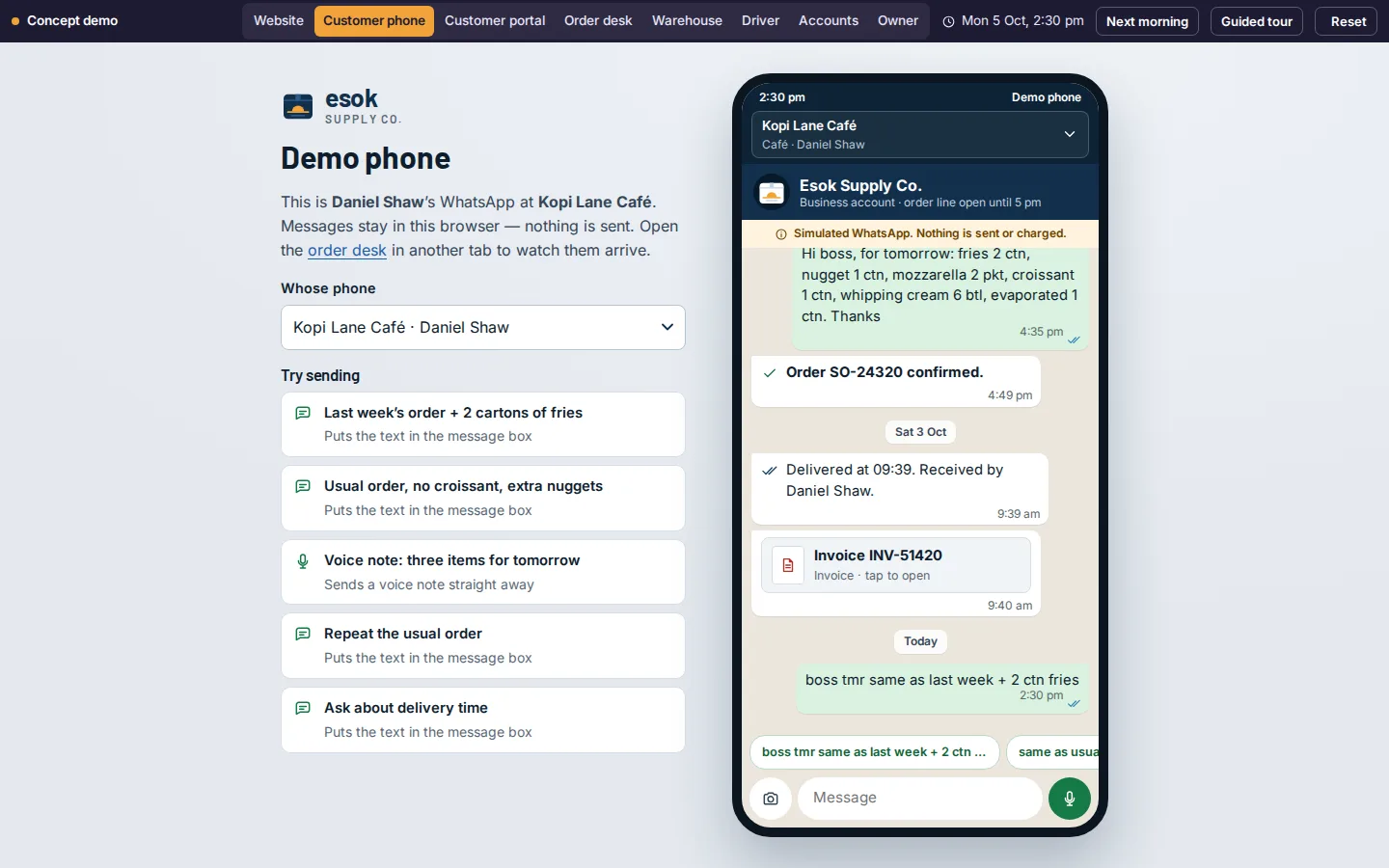 Order on WhatsApp in your own words