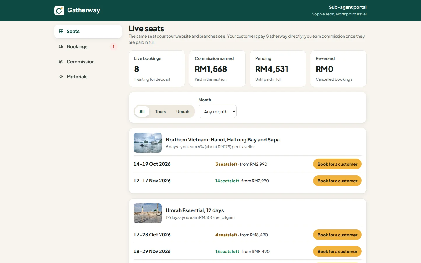Sub-agent portal