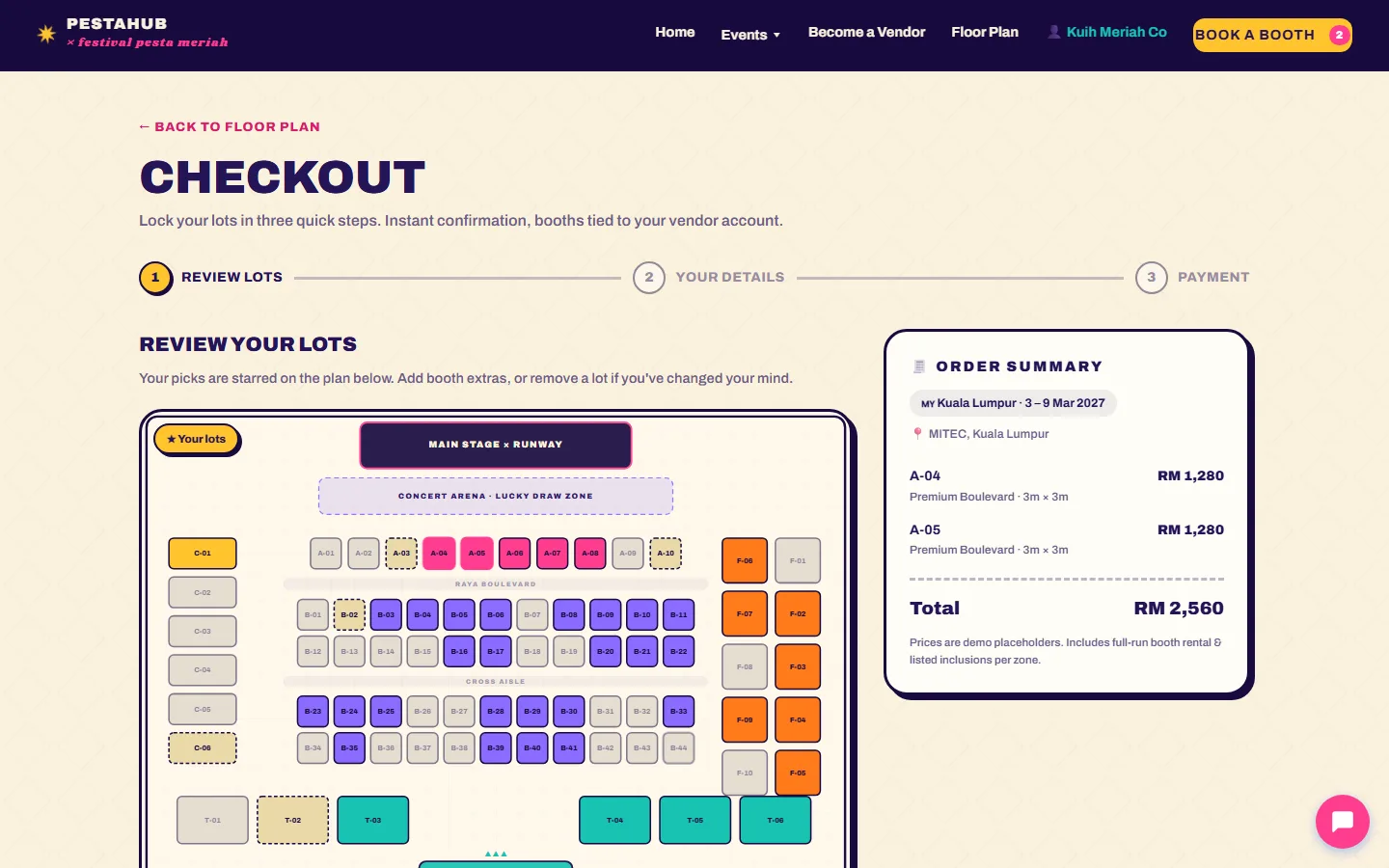 Vendor accounts and checkout
