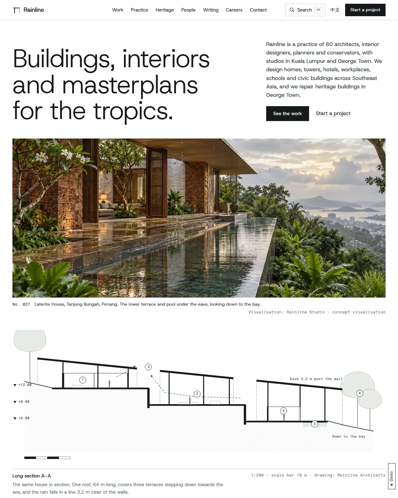 Rainline Architects — website screenshot