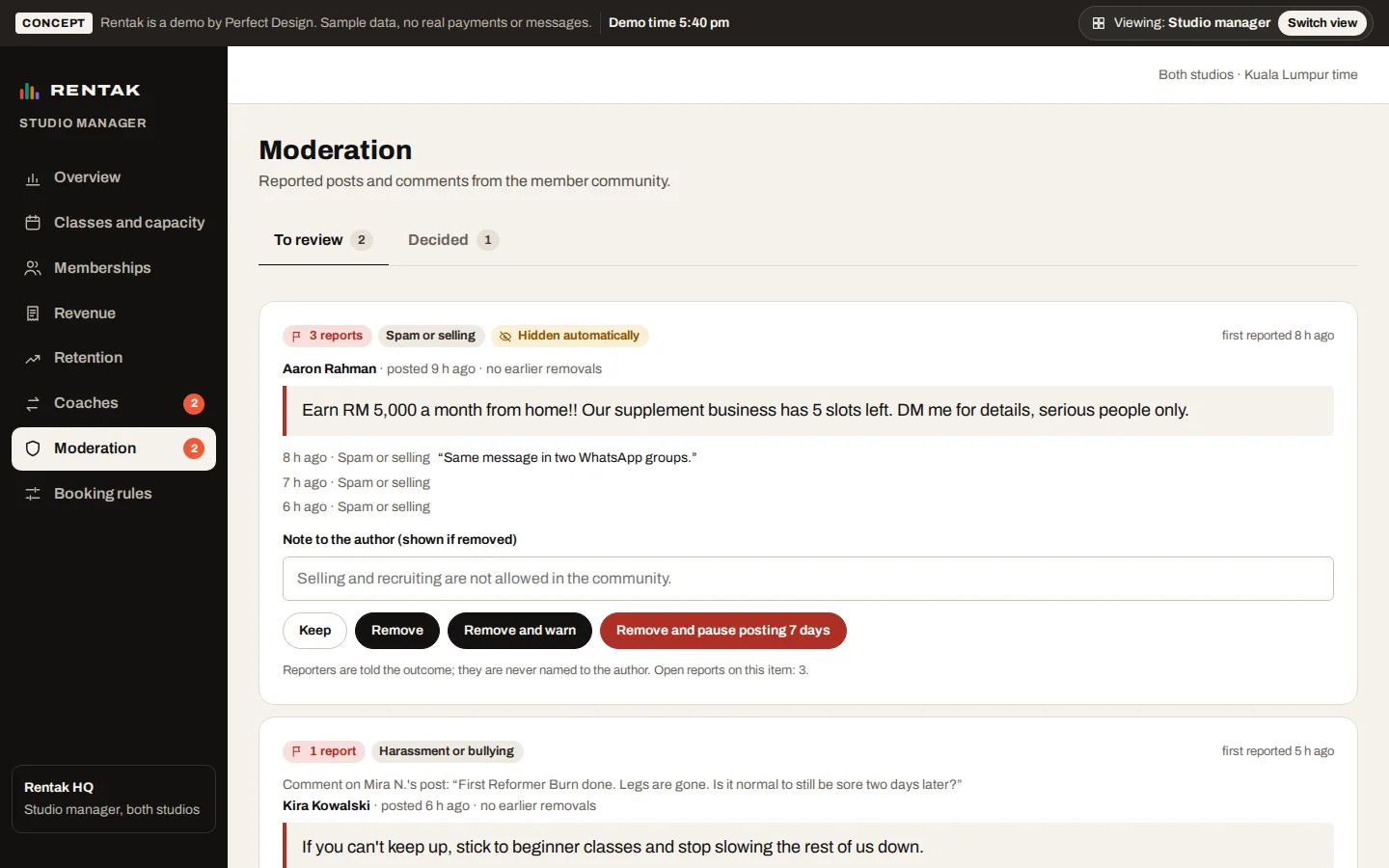 Moderation