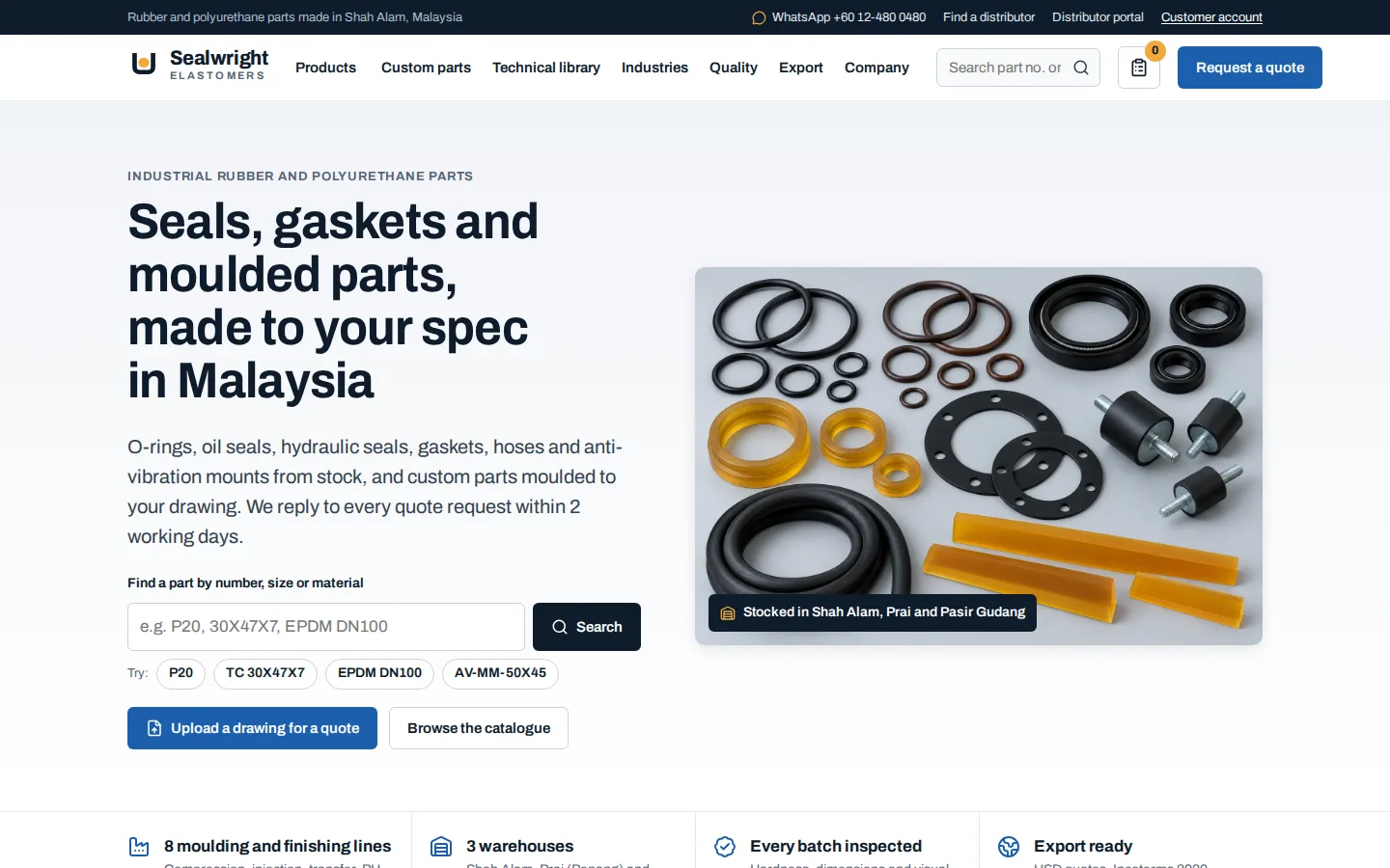 Sealwright Elastomers — Manufacturer quoting and distributor system