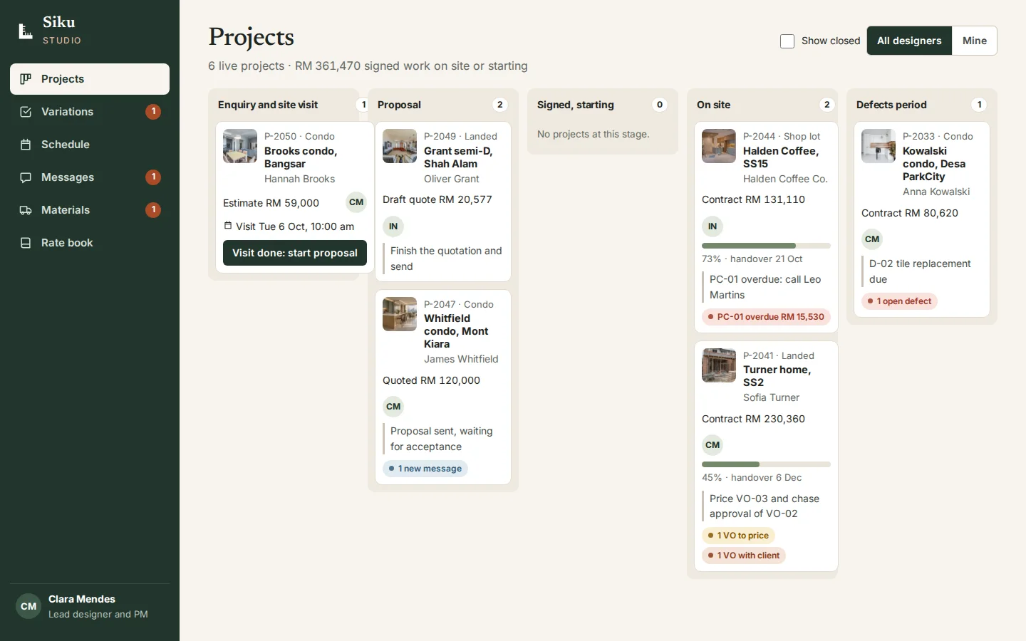 Projects board