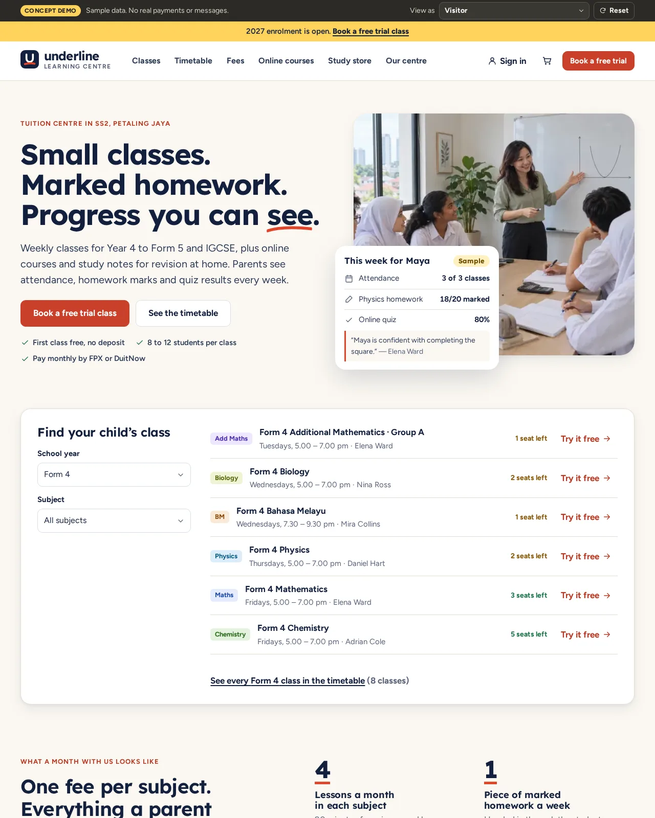Underline — website screenshot