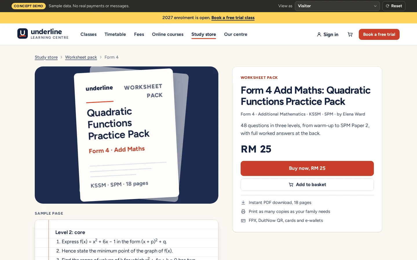 Product page