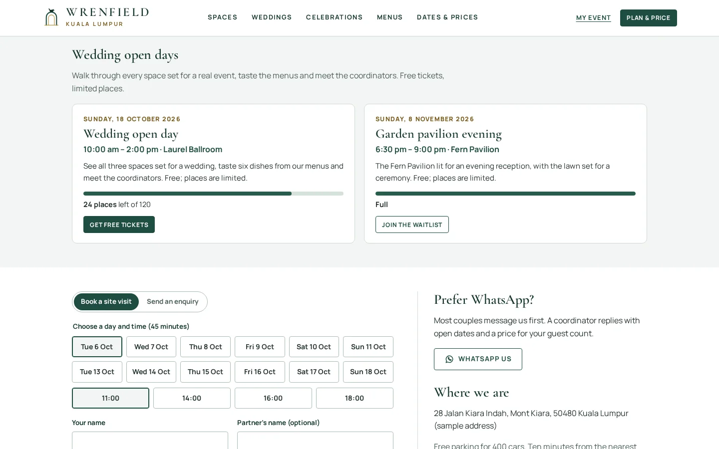 Open days and site visits